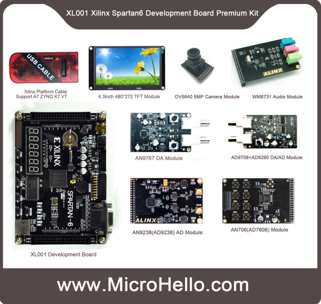 XL001 Xilinx FPGA development Board 【AD9767 DA KIT】 Spartan-6 XC6SLX9