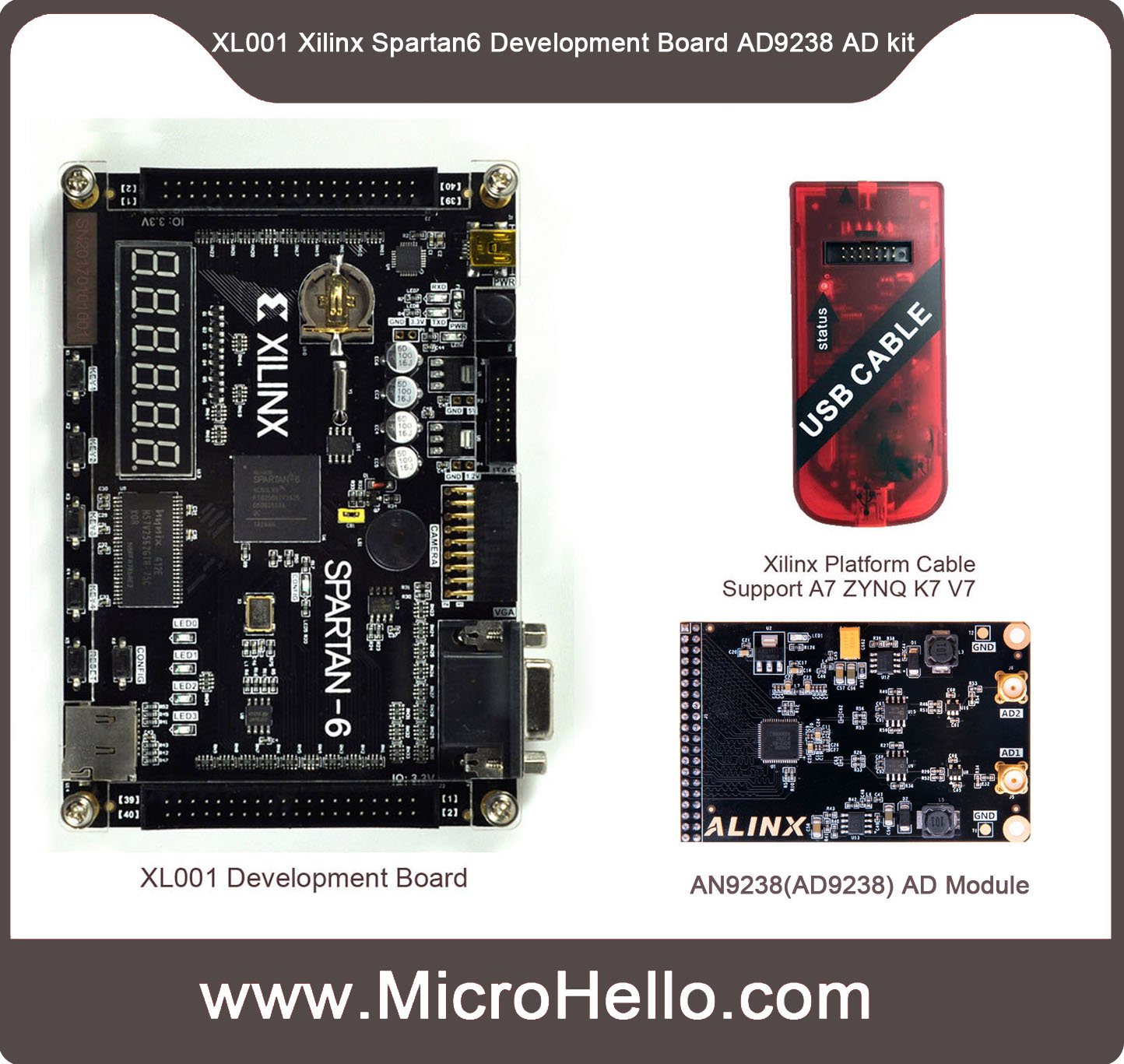 XL001 Xilinx FPGA development Board Kit Spartan-6 XC6SLX9