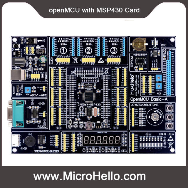 OpenMCU Basic-A Motherboard for AVR PIC C8051F Freescale 51 ST STM32 STM8 MSP430 XMEGA via using MCU card