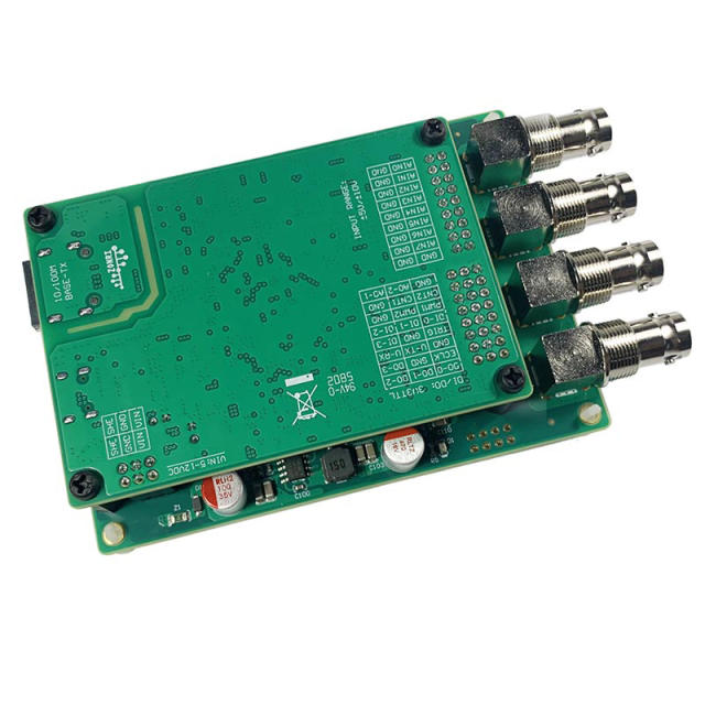 4-channel IEPE vibration/shock/acoustic acquisition card 16 bit 200Ksps Ethernet python IEPE/CCLD acquisition card parallel sampling
