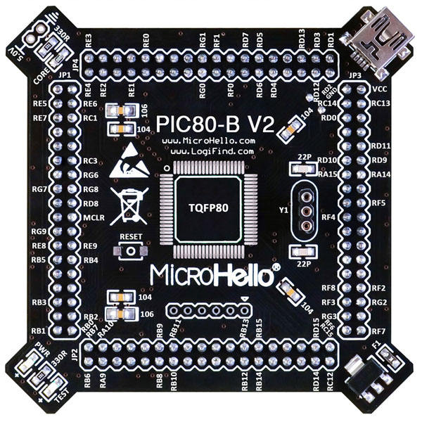 Half-empty PIC MCU Card for openPIC Pro Development Board supports PIC16F PIC18F dsPIC30 dsPIC33 PIC24 PIC32 microcontrollers