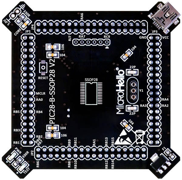 Half-empty PIC MCU Card for openPIC Pro Development Board supports PIC16F PIC18F dsPIC30 dsPIC33 PIC24 PIC32 microcontrollers