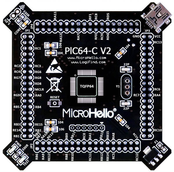 Half-empty PIC MCU Card for openPIC Pro Development Board supports PIC16F PIC18F dsPIC30 dsPIC33 PIC24 PIC32 microcontrollers