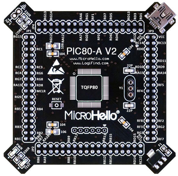 Half-empty PIC MCU Card for openPIC Pro Development Board supports PIC16F PIC18F dsPIC30 dsPIC33 PIC24 PIC32 microcontrollers