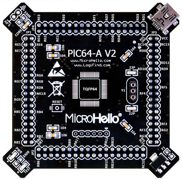Half-empty PIC MCU Card for openPIC Pro Development Board supports PIC16F PIC18F dsPIC30 dsPIC33 PIC24 PIC32 microcontrollers