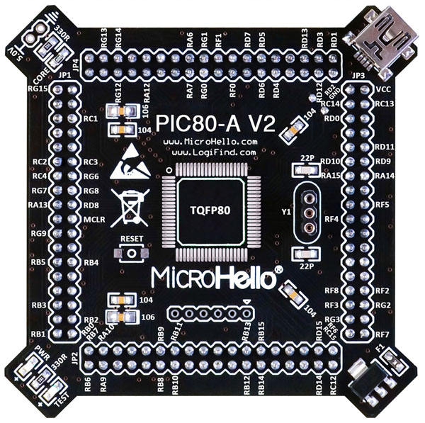 Half-empty PIC MCU Card for openPIC Pro Development Board supports PIC16F PIC18F dsPIC30 dsPIC33 PIC24 PIC32 microcontrollers