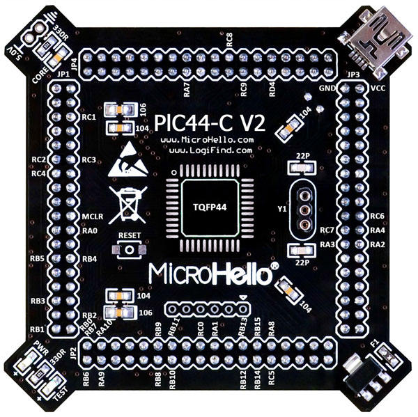 Half-empty PIC MCU Card for openPIC Pro Development Board supports PIC16F PIC18F dsPIC30 dsPIC33 PIC24 PIC32 microcontrollers