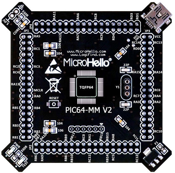 Half-empty PIC MCU Card for openPIC Pro Development Board supports PIC16F PIC18F dsPIC30 dsPIC33 PIC24 PIC32 microcontrollers