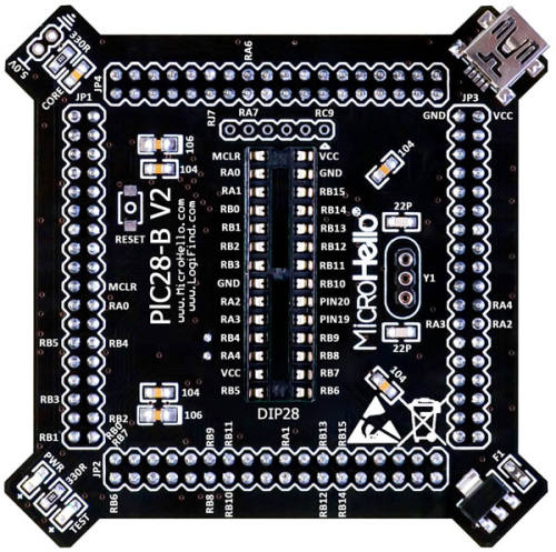 Half-empty PIC MCU Card for openPIC Pro Development Board supports PIC16F PIC18F dsPIC30 dsPIC33 PIC24 PIC32 microcontrollers
