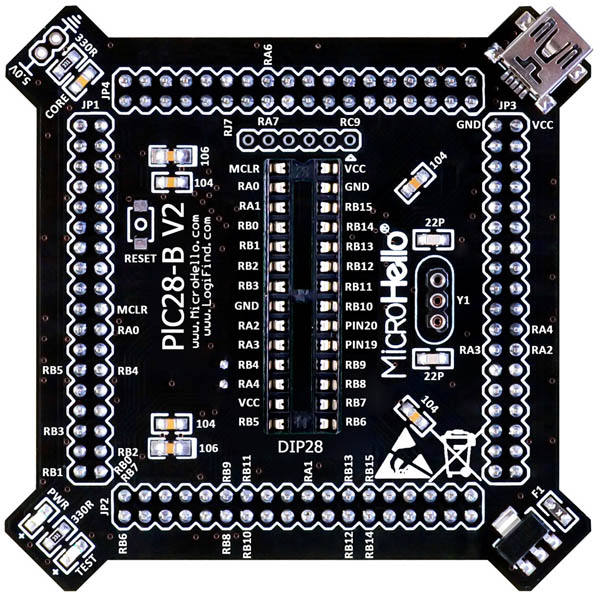 Half-empty PIC MCU Card for openPIC Pro Development Board supports PIC16F PIC18F dsPIC30 dsPIC33 PIC24 PIC32 microcontrollers