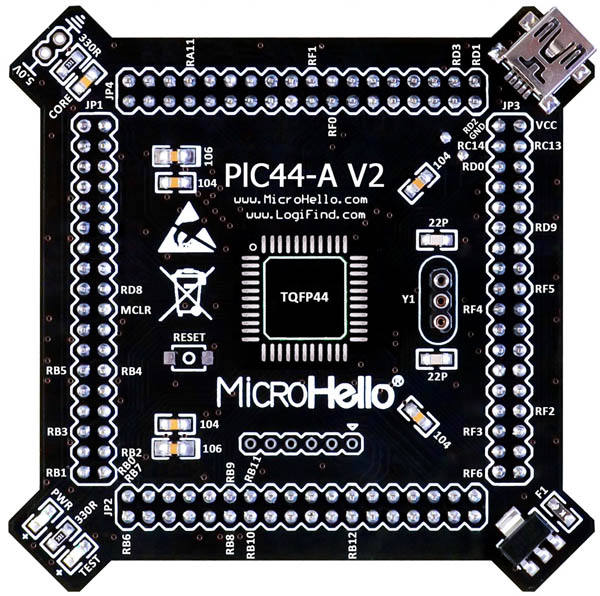 Half-empty PIC MCU Card for openPIC Pro Development Board supports PIC16F PIC18F dsPIC30 dsPIC33 PIC24 PIC32 microcontrollers