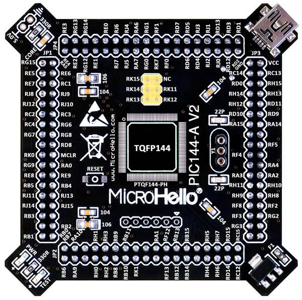 Half-empty PIC MCU Card for openPIC Pro Development Board supports PIC16F PIC18F dsPIC30 dsPIC33 PIC24 PIC32 microcontrollers