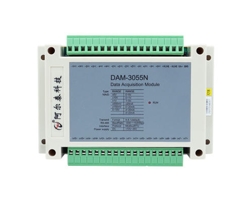 DAM-3055N acquisition module with 16-channel differential analog input 6-bit resolution, analog input isolation, RS485 communication interface standard ModbusRTU protocol