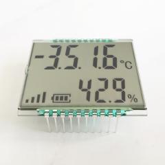 QYT12429 Temperature and Humidity LCD Display Dynamic Drive Ultra Wide Low Temperature Segment Code LCD Screen with Battery Display