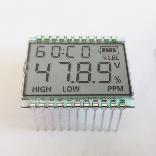 GDC04789 4-digit 8-character TN segment code LCD screen gas detector segment LCD screen charge time