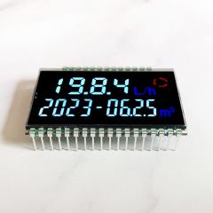 QYV32262 dual row 8-shaped VA full view negative display LCD black background white segment LCD screen flow meter display screen