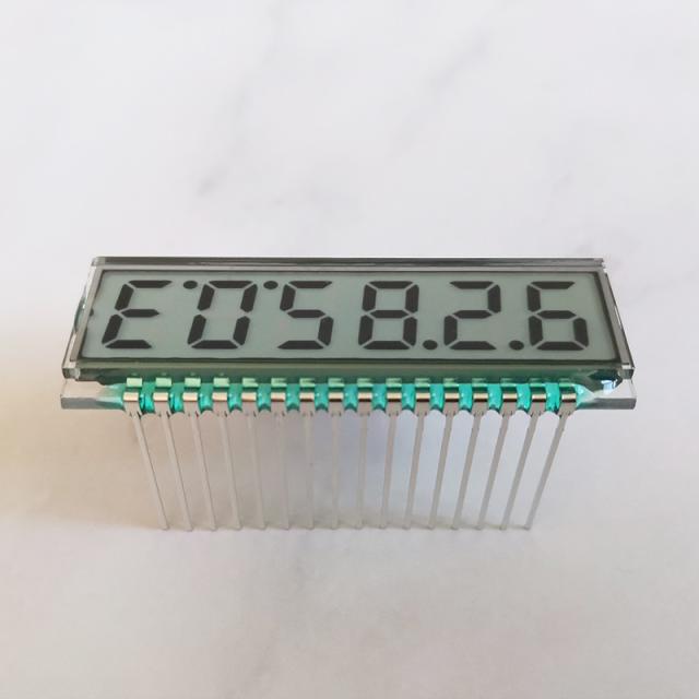 EDS826 Ultra Wide Low Temperature -40 ° C Segment Code LCD Screen 6-digit TN Pen Segment LCD Screen