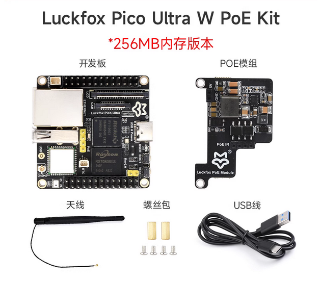 Luckfox Pico Ultra series RV1106 designed for AI applications Micro Linux AI development board with WIFI Bluetooth POE network port