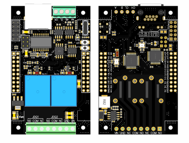 STM32 development board STM32F103C8T6 W5500 Ethernet POE power supply industrial control board relay switch RS485 CAN