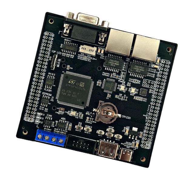 STM32 development board STM32F407ZGT6 LAN8720 and W5500 Ethernet POE RS485 CAN RS232 FLASH EEPROM TF Card USB slave Host