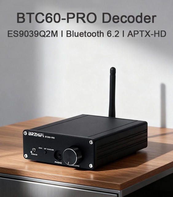 BTC60-PRO decoder HiFi ES9039 decoder 192k 24bit Bluetooth 6.2 APTX-HD LDAC linear power supply