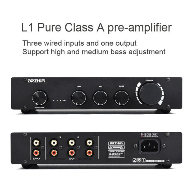 L1 Pure Class A pre-amplifier high, mid, and low frequency adjustment