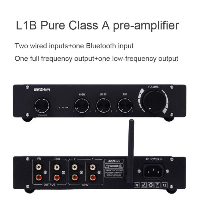 L1B Pure Class A pre-amplifier Bluetooth 5.0 pre-amplifier, high, mid, and low frequency adjustment