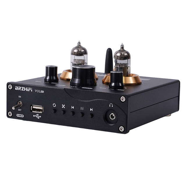 VOL-65U bluetooth 5.0 tube preamplifier‌ high-end electronic tube pre-amplifier with TF card and lossless player front audio amplifier and headphone amplifier