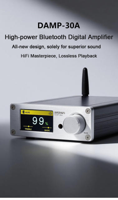 DAMP-30A digital amplifier Class D Bluetooth 5.0 TPA3221+QCC3040+PCM5102+NJW1194