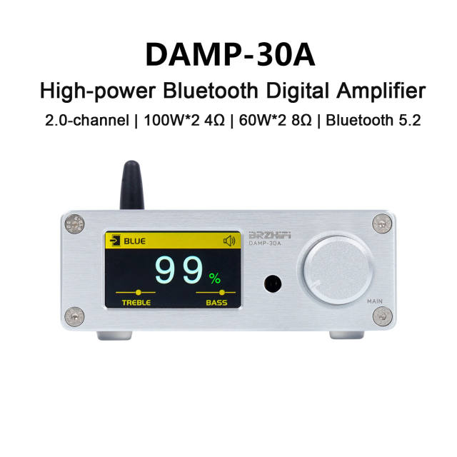 DAMP-30A digital amplifier Class D Bluetooth 5.0 TPA3221+QCC3040+PCM5102+NJW1194