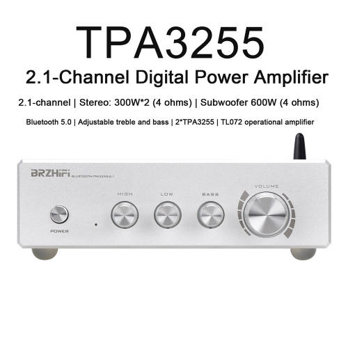 TPA3255 dual-core HIFI high-power amplifier Bluetooth 5.0 household Class D amplifier with heavy bass Stereo: 300W + 300W Subwoofer:
