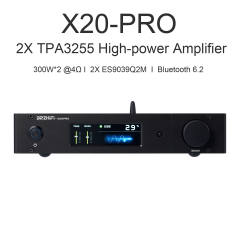 X20-PRO high-end power amplifier HIFI dual TPA3255 ES9039 Bluetooth 6.2 300W*2 @4Ω