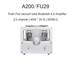 A200 FU29 push-pull electronic vacuum tube power amplifier 40WX2 FU29/FM30 electronic tube amplifier, Bluetooth 5.0