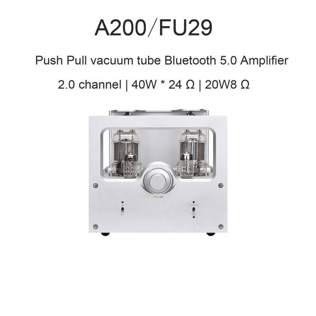 A200 FU29 push-pull electronic vacuum tube power amplifier 40WX2 FU29/FM30 electronic tube amplifier, Bluetooth 5.0