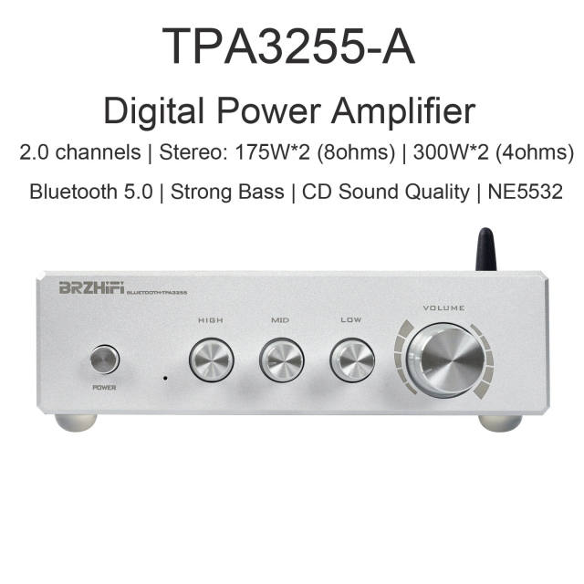 TPA3255-A high-power digital amplifier, HI-END APTX-HD Bluetooth 5.0, 300W+300W, with powerful bass