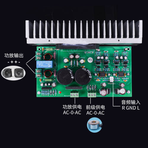 STK495-030 high-power amplifier, warm sound, pure power stage, high-power 200+200W DIY, upgrade, and modification of speakers