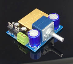 Operational amplifier pre-stage board with an optimized inverting amplifier circuit, fully DC, shielded alloy casing