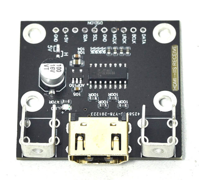 HDMI to I2S receiver board, differential I2S signal conversion, DAC decoder