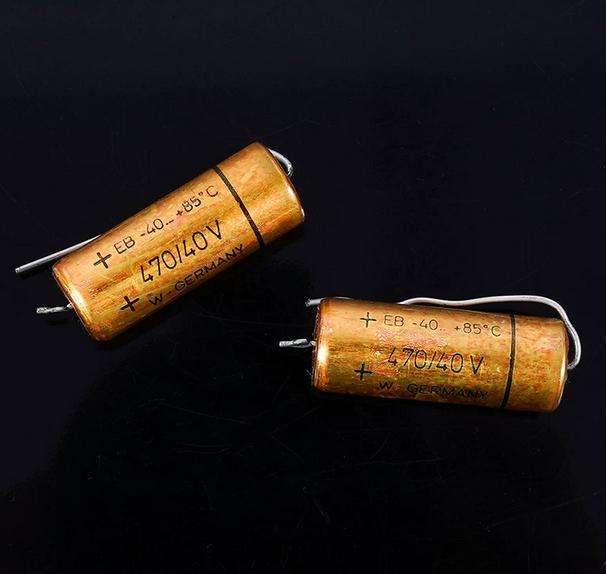 Germany ROE Gold Bullet 40V 470uF Capacitor, West German High-End Audio Coupling, Axial Electrolytic Capacitor for HIFI Audio equipment