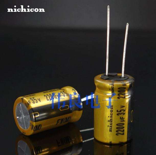 nichicon 2200uF 35V FW series gold audio electrolytic filter capacitor 16x25mm for HIFI Audio equipment