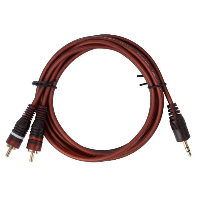 Copper-core gold-plated 3.5 to 2RCA cable audio cable, 3.5-2RCA cable, 3.5-to-2RCA cable signal cable for HIFI Audio