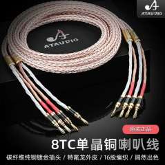 ATAUDIO Hi-end single-crystal copper gold-plated speaker cable, transparent and pure, with good low-frequency density for HIFI Audio
