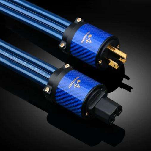 ATA single-crystal copper silver-plated Hi-end 7N audio power cord, GB and US standard, HiFi-grade amplifier power cord, original carbon fiber gold-plated plug