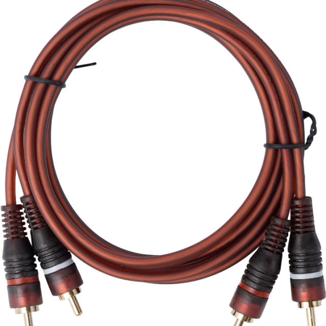 Copper-core gold-plated double lotus audio cable, 2RCA cable, TV signal cable for HIFI Audio