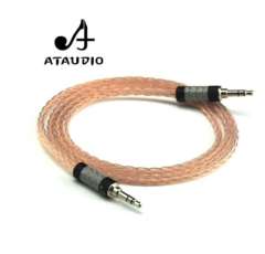 ATAudio single-crystal copper Hi-end 3.5mm dual-channel recording cable, 3.5 to 3.5 earphone amplifier audio cable for HIFI Audio