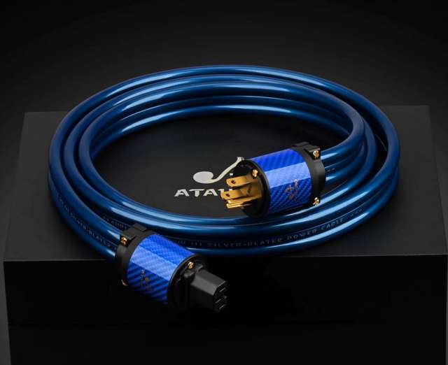 ATA single-crystal copper silver-plated Hi-end 7N audio power cord, GB and US standard, HiFi-grade amplifier power cord, original carbon fiber gold-plated plug