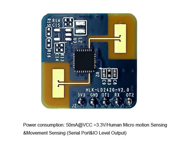 HLK-LD2420 Intelligent human body presence sensing radar module millimeter wave module serial port IO Level output