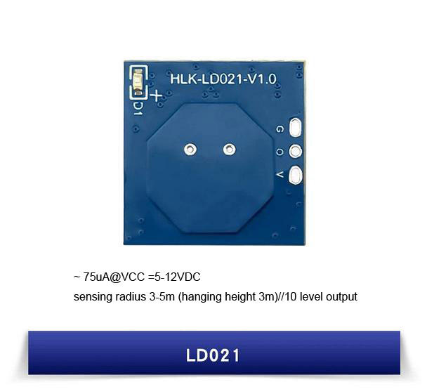 HLK-LD021-5G LD021 Radar Sensor Module, Smart Human Motion Sensor, Adjustable Distance