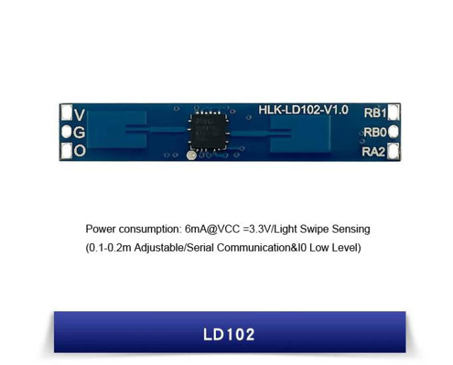 HLK-LD102 Smart Radar Sensing Module, Smart Microwave Sensing Switch, Doppler Human Movement Detection Sensor