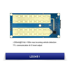 HLK-LD2451 24G vehicle status monitoring radar module rear vehicle ranging and speed measurement millimeter wave sensor